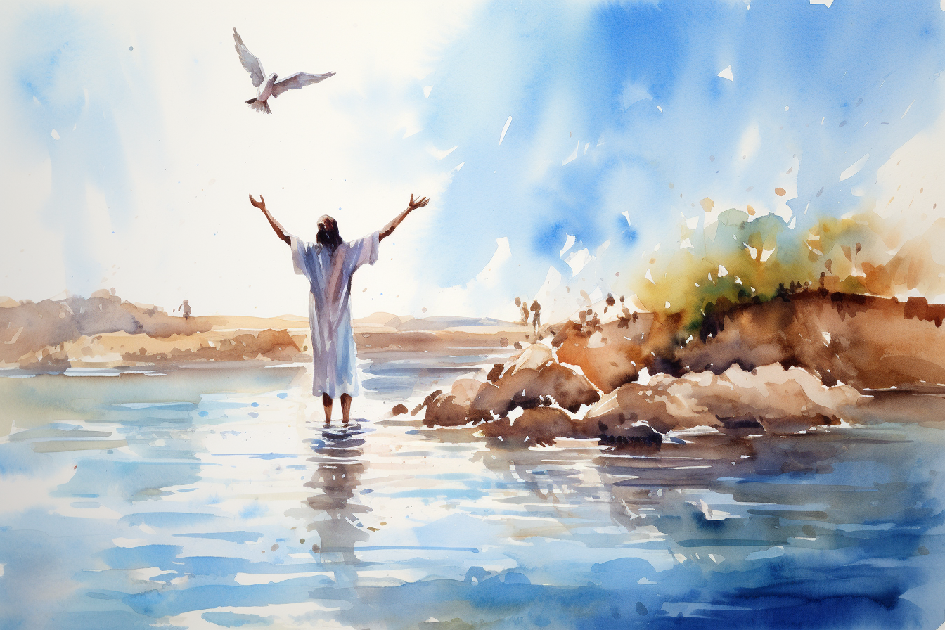 Baptism of Jesus in River Jordan