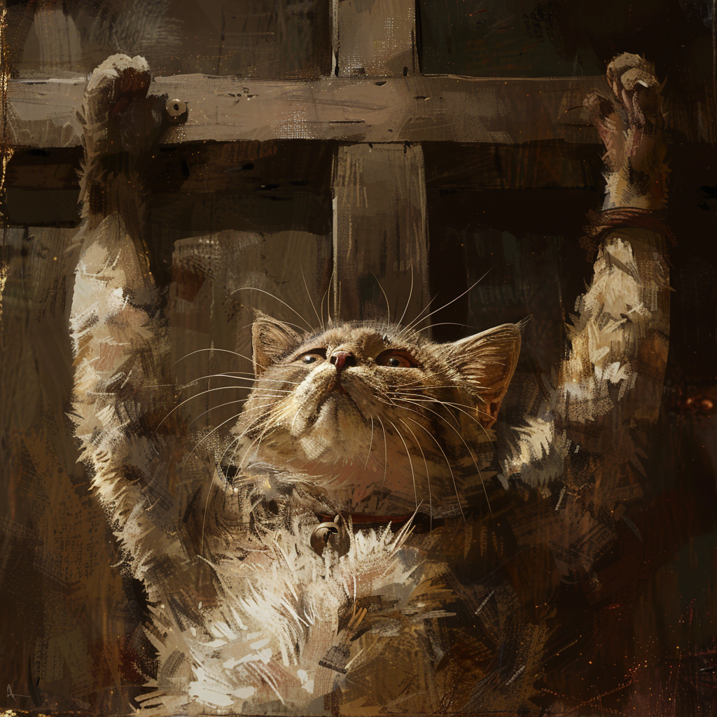 Cat on Cross Crucifix