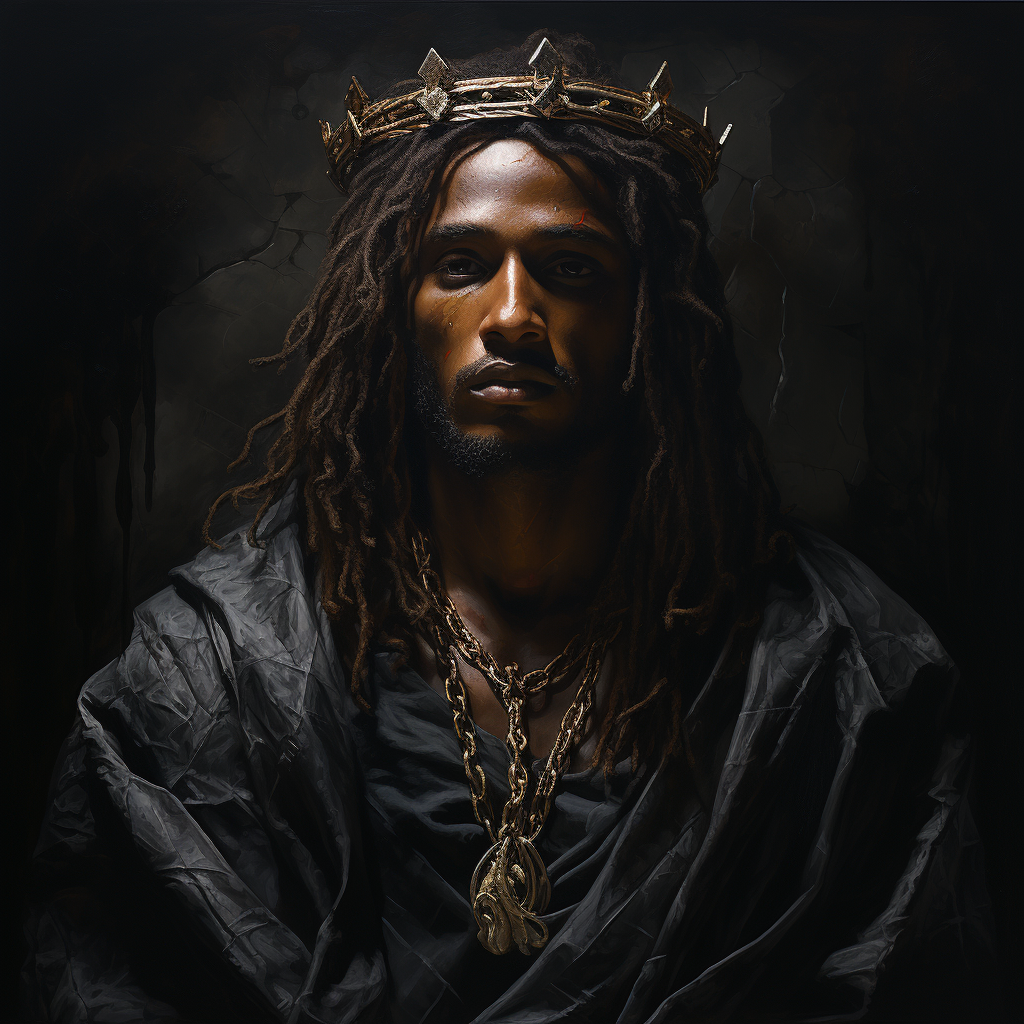 Image of Jesus Christ with crown of thorns on cross