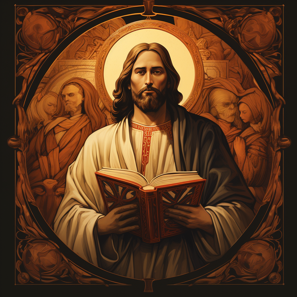 Iconic Jesus Christ with K 18 and Holy Bible