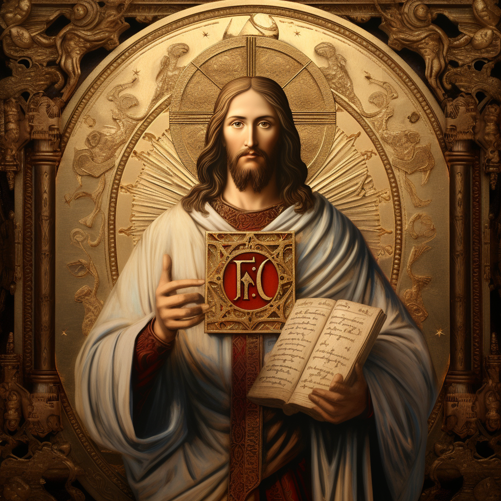 Midjourney AI prompt - Jesus Christ with K18 icon