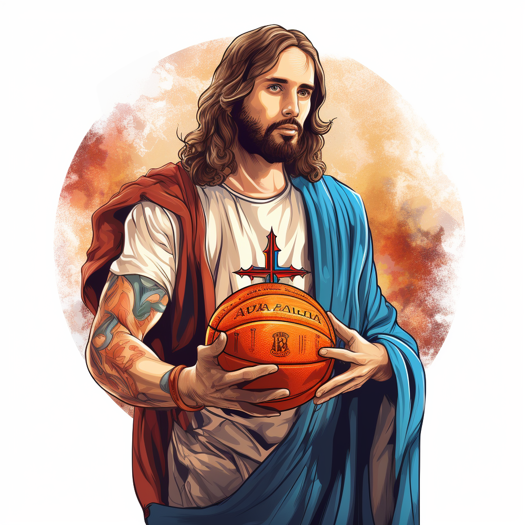 Jesus Christ NBA logo art