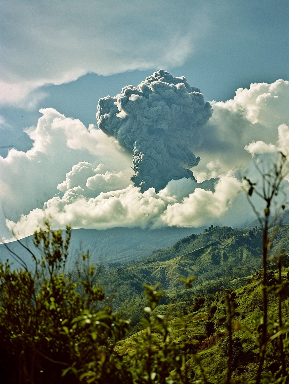 Smoke Rises: Jesus Face in Volcano