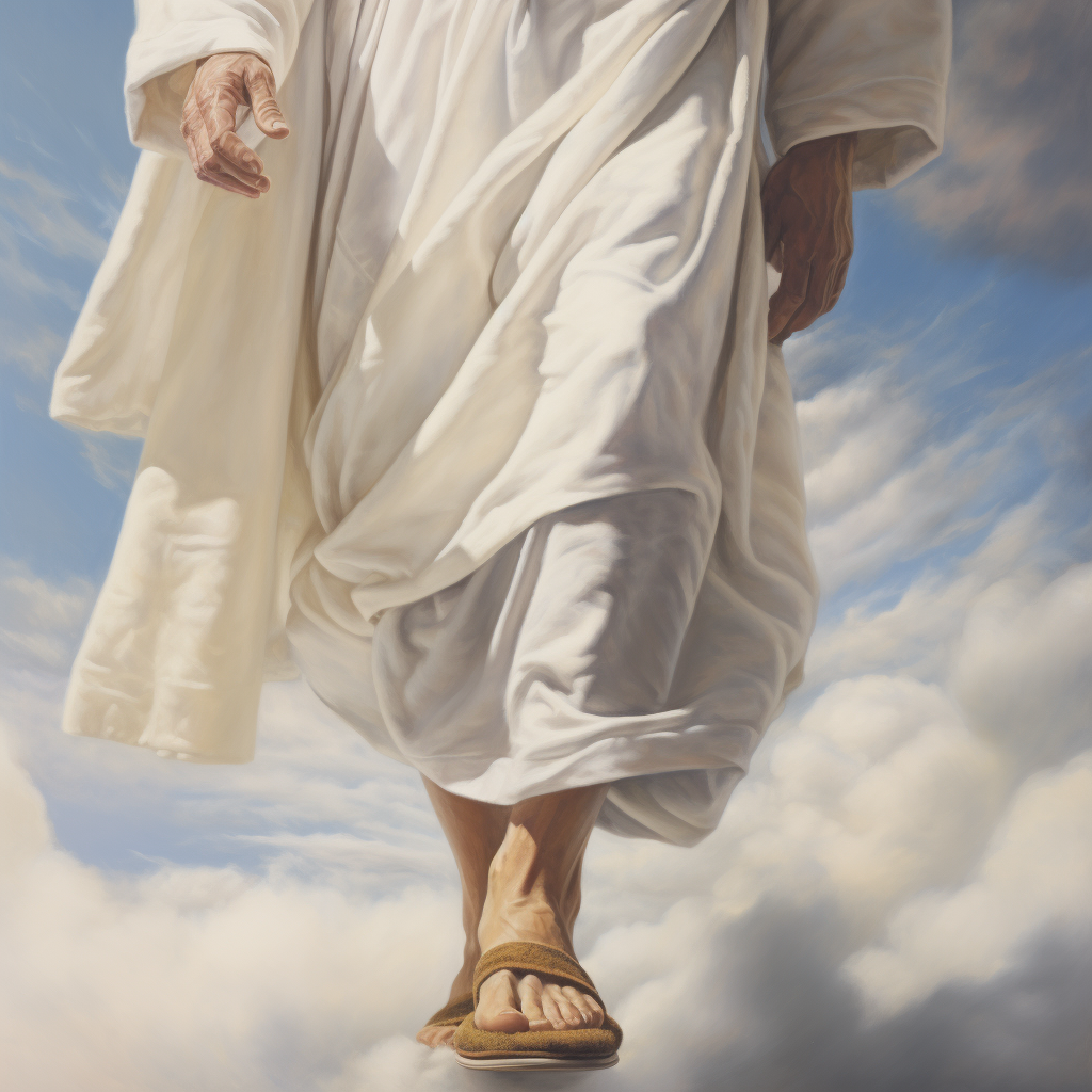 Close-up of Jesus' Ascending Feet