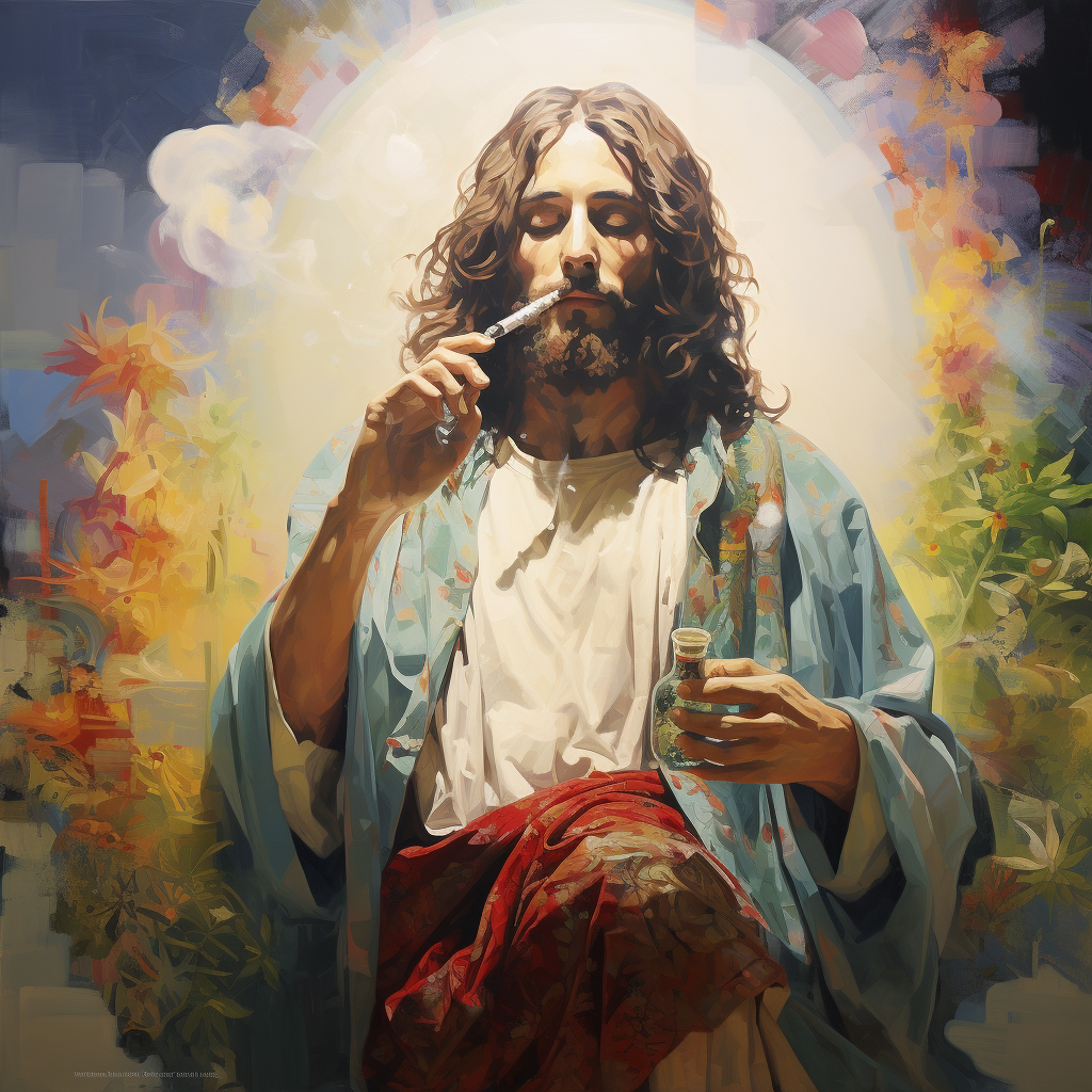 Jesus smoking weed picture