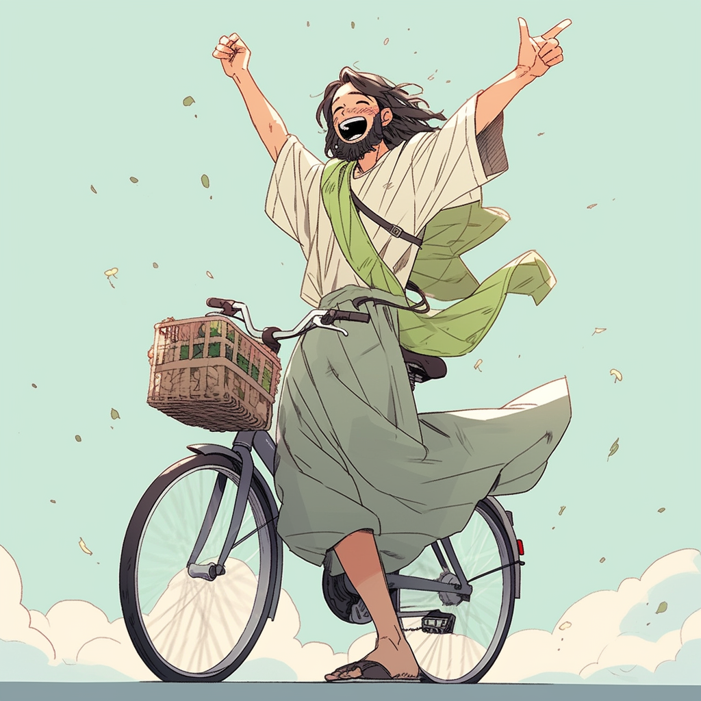 Jesus Bike Adventure Character Poses