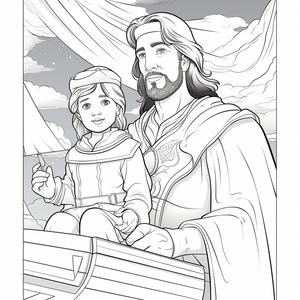 Cartoon image of Jesus holding Pontius Pilot