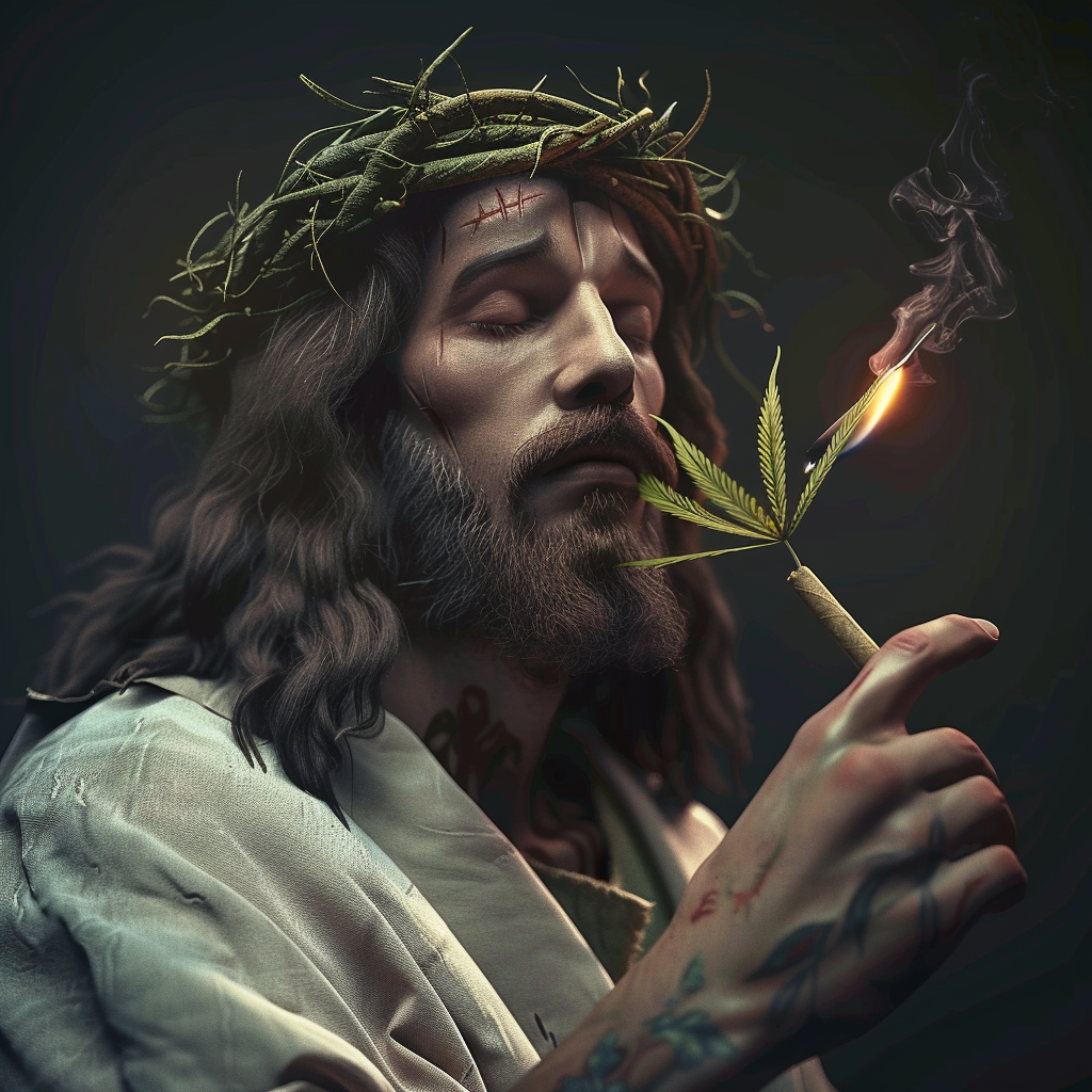 Jesus pot leaf joint photo