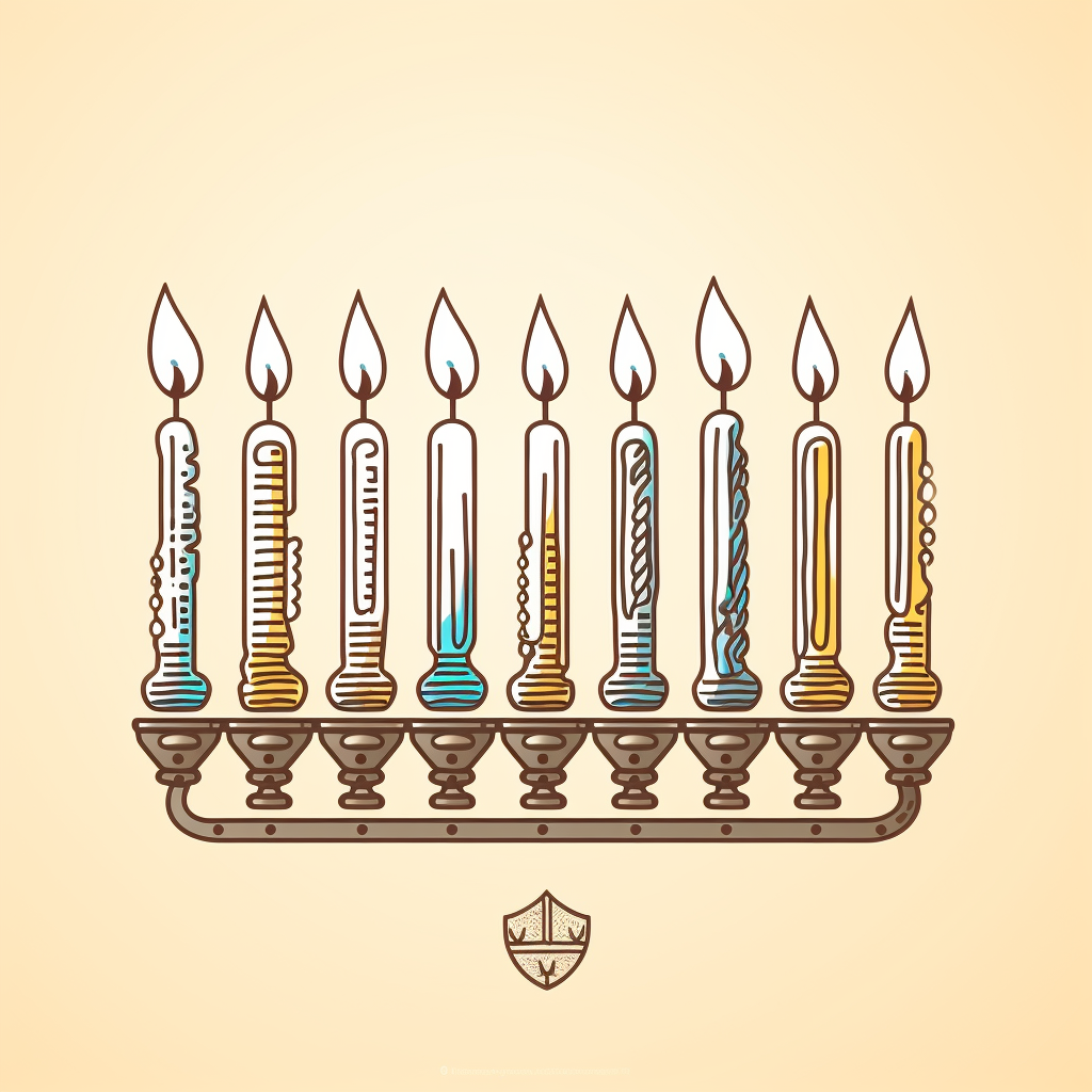 Classic Jewish Menorah with Nine Candles