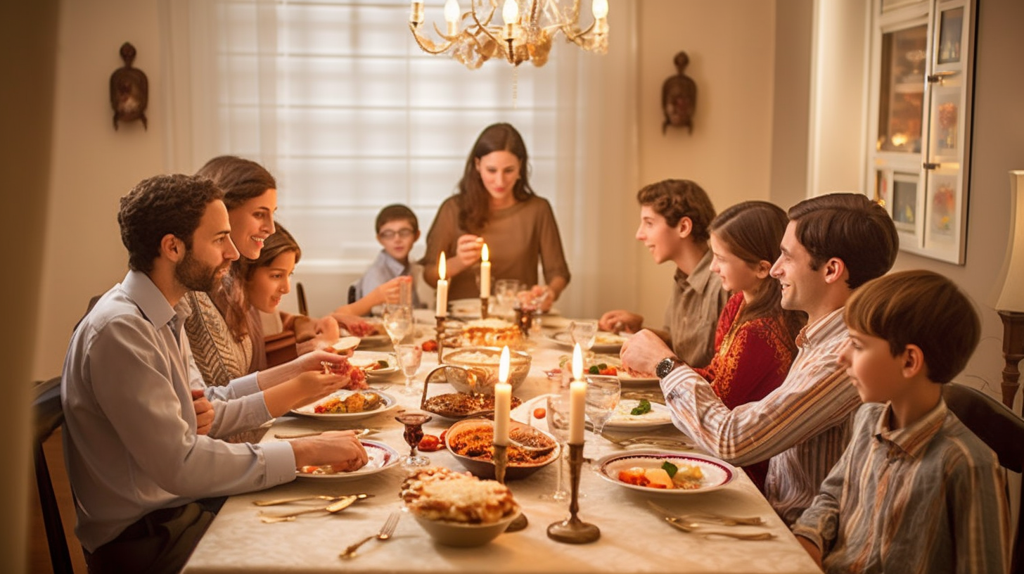 Happy Jewish Family Celebrating Rosh Hashanah