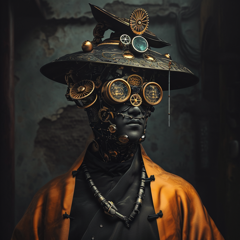 Jiangshi in Surreal Steampunk Dark Mode