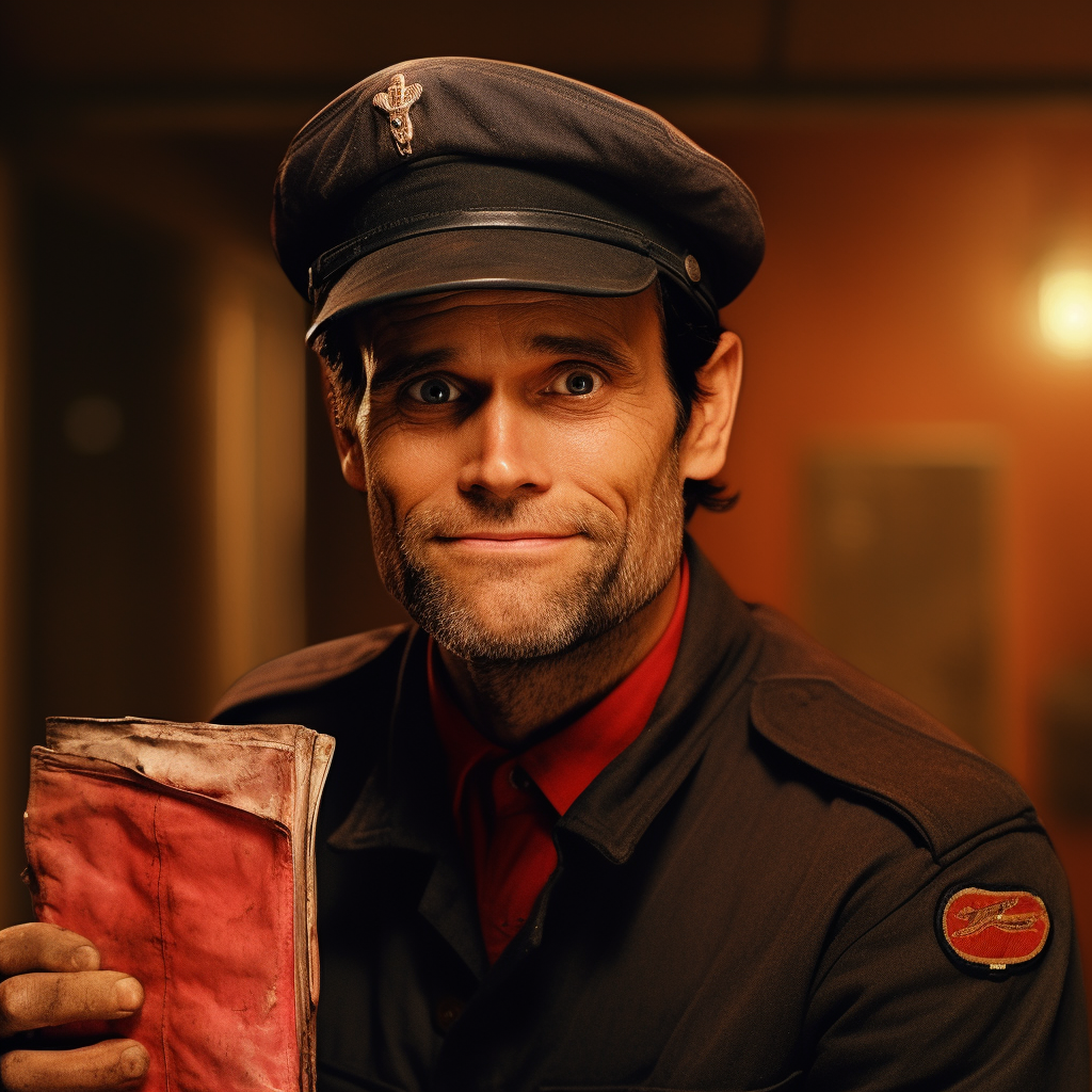 Jim Carrey as the Postman in Amelie Poulain