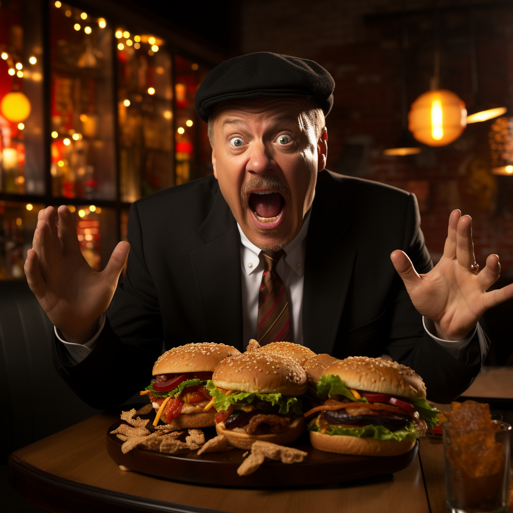 Jim Cramer enjoying a delicious hamburger