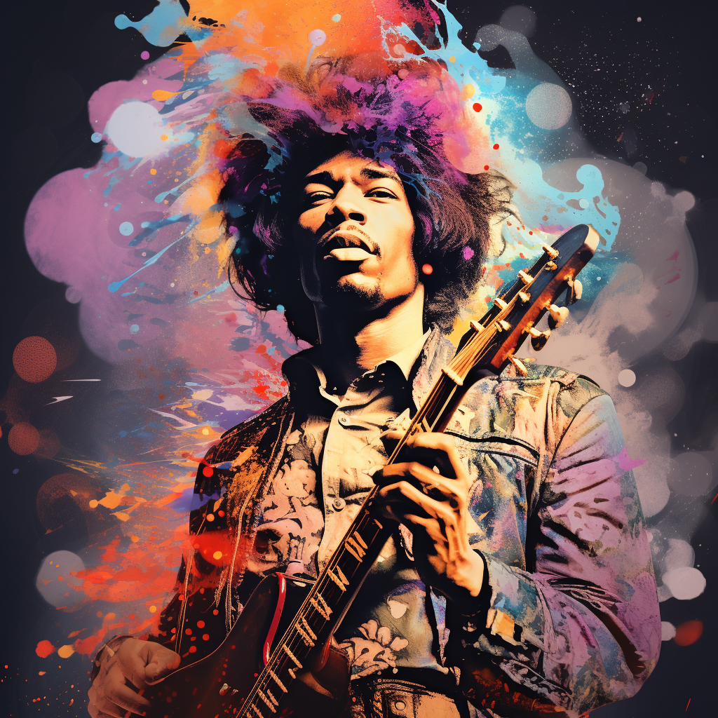 Jimi Hendrix Collage - Iconic Guitarist Art