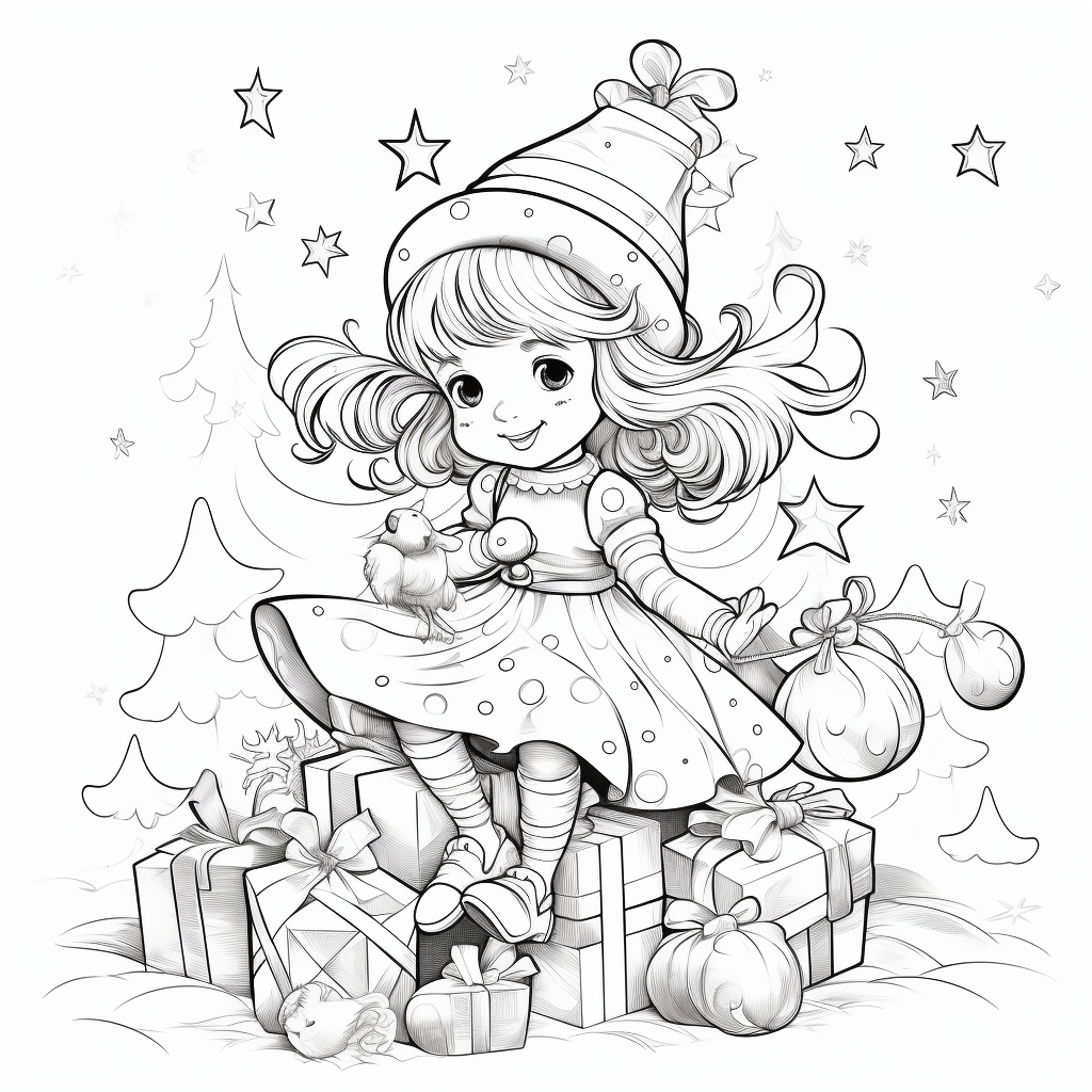 Jingle Bells black line sketch