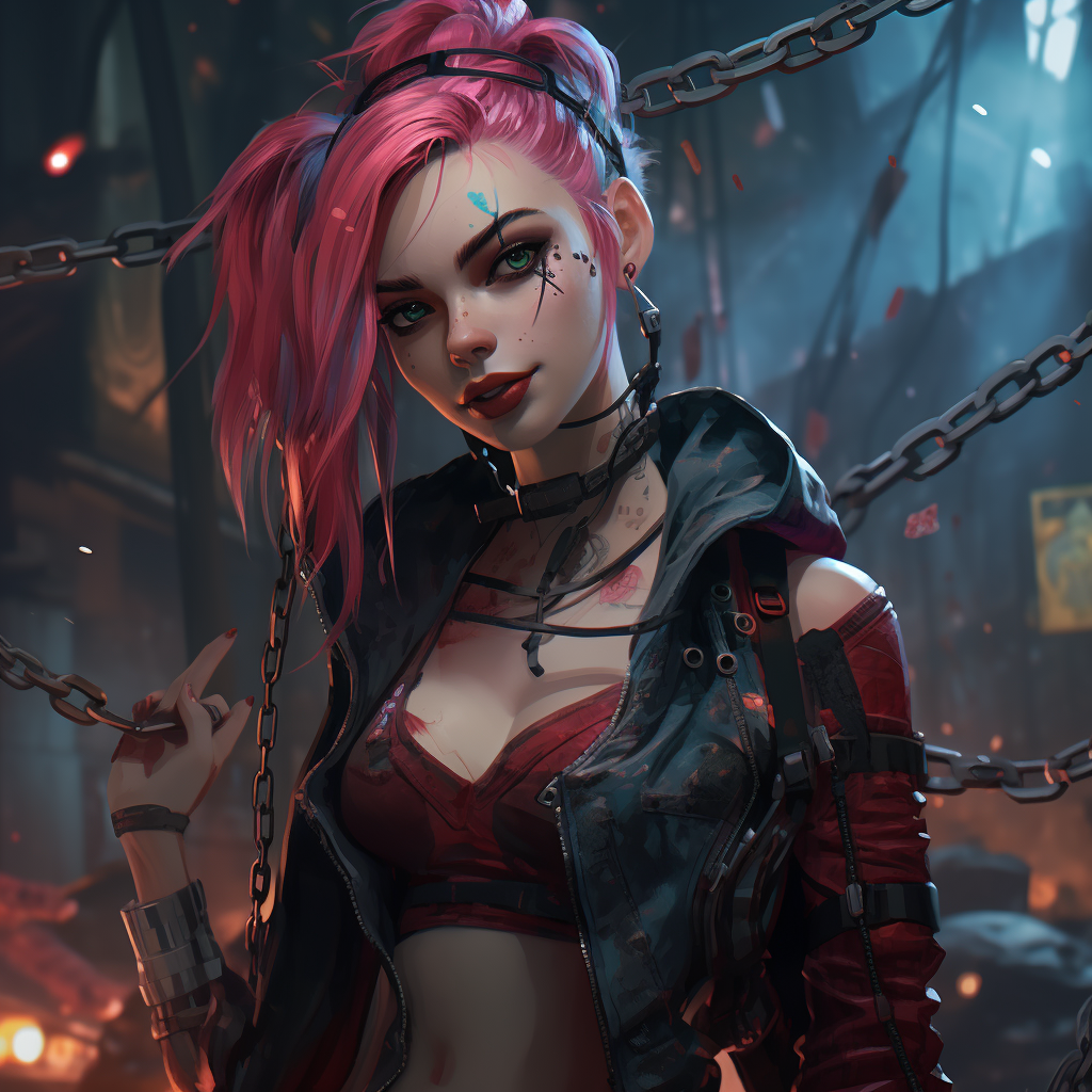 Jinx with Harley Quinn vibes