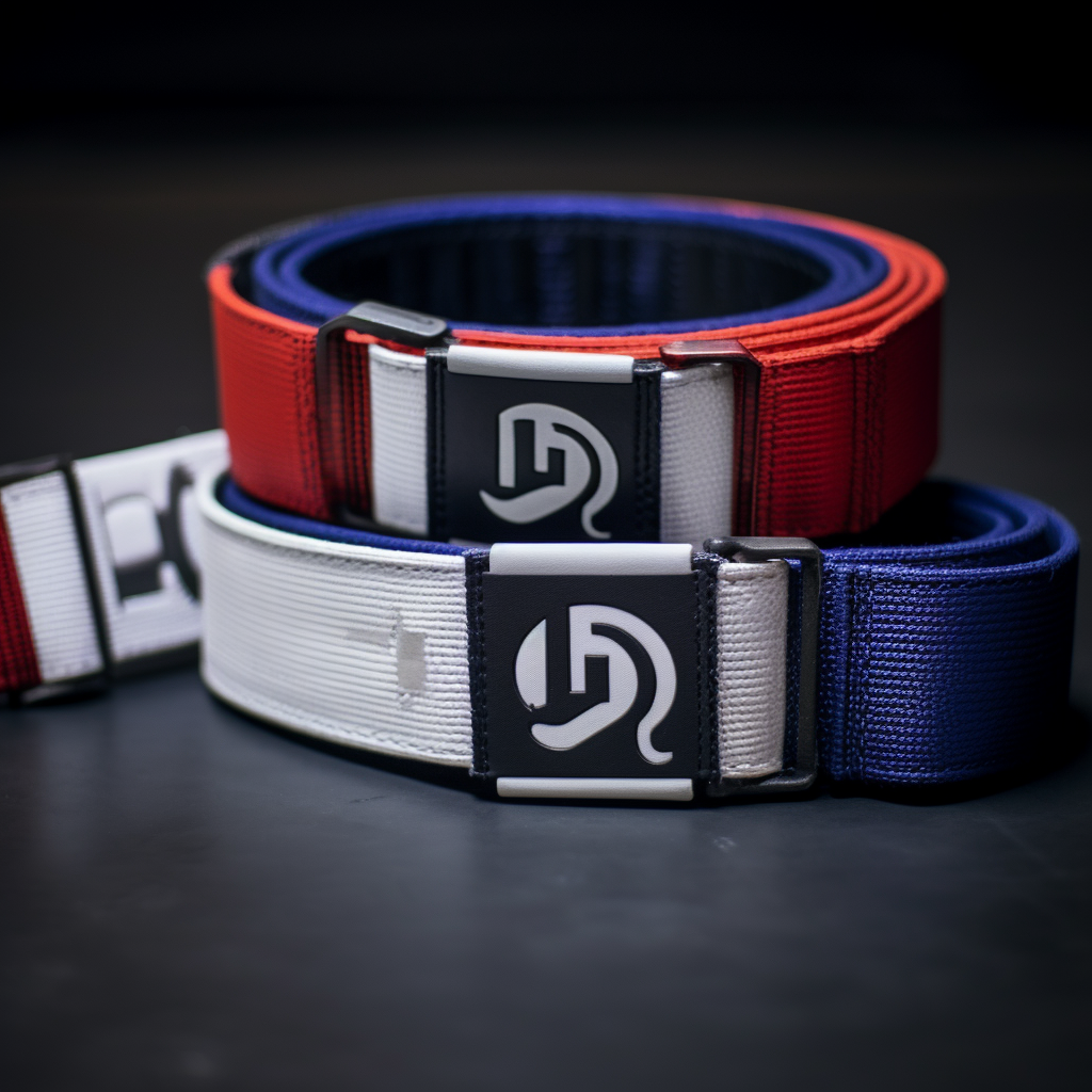 Minimalist jiu-jitsu logo belts