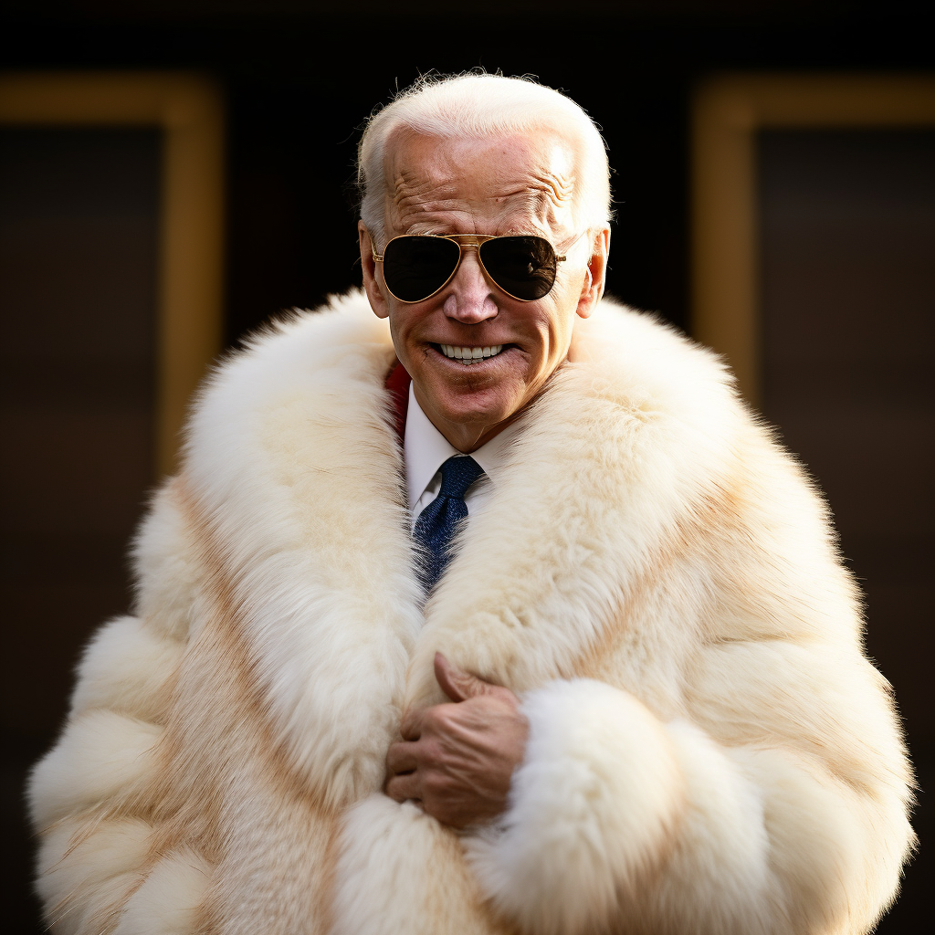 Joe Biden in Pimp Hat and Fur Coat