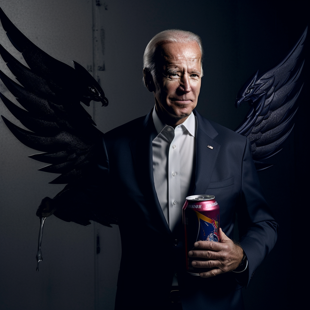 Joe Biden with Wings from Drinking Red Bull