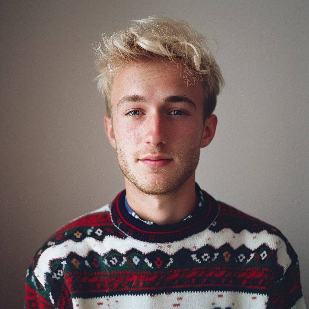 Young man in sweater vest