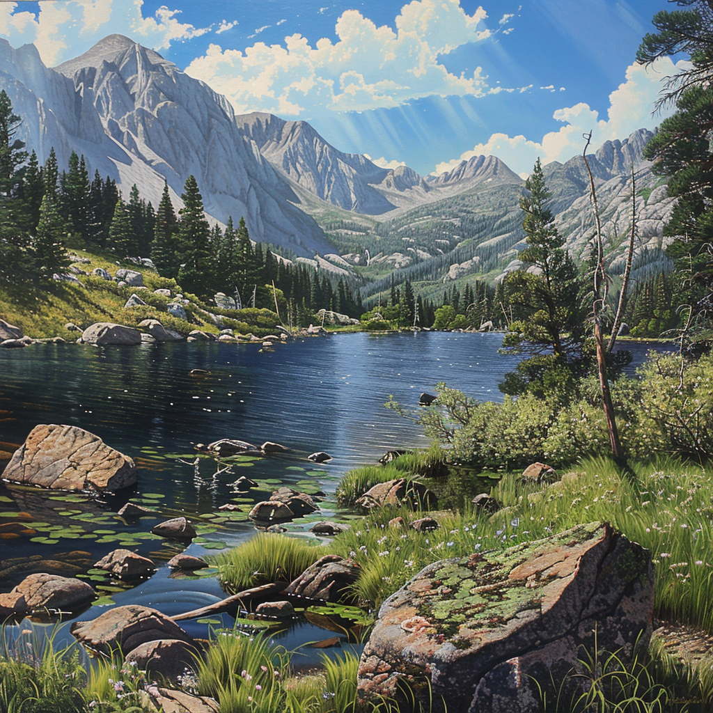 Bear Lake Rocky Mountain Painting