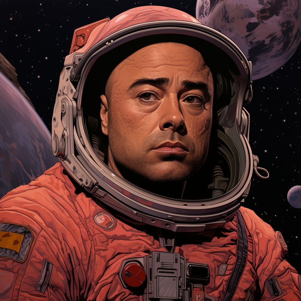 Joe Rogan depicted in Katsuhiro Otomo's style