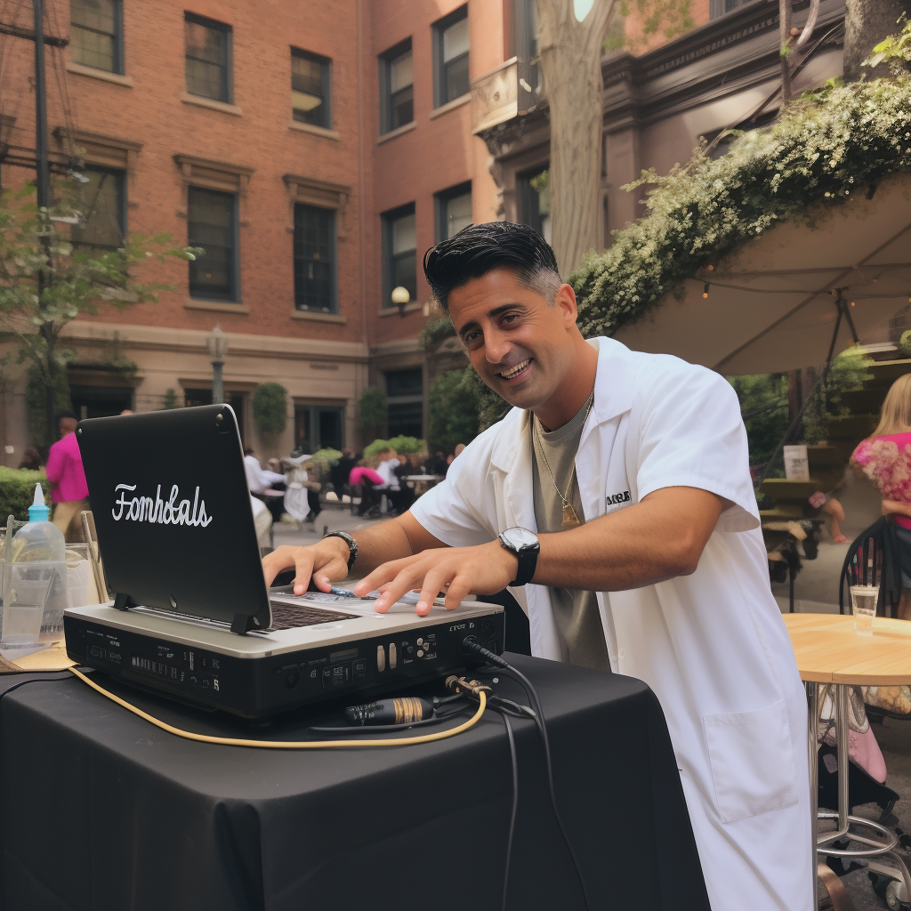 Joey Tribbani mixing music as a DJ