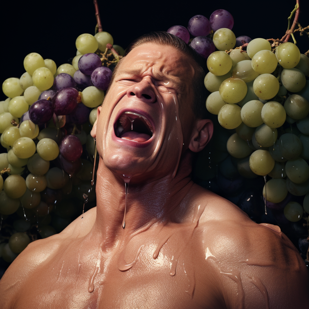 John Cena eating grapes and crying