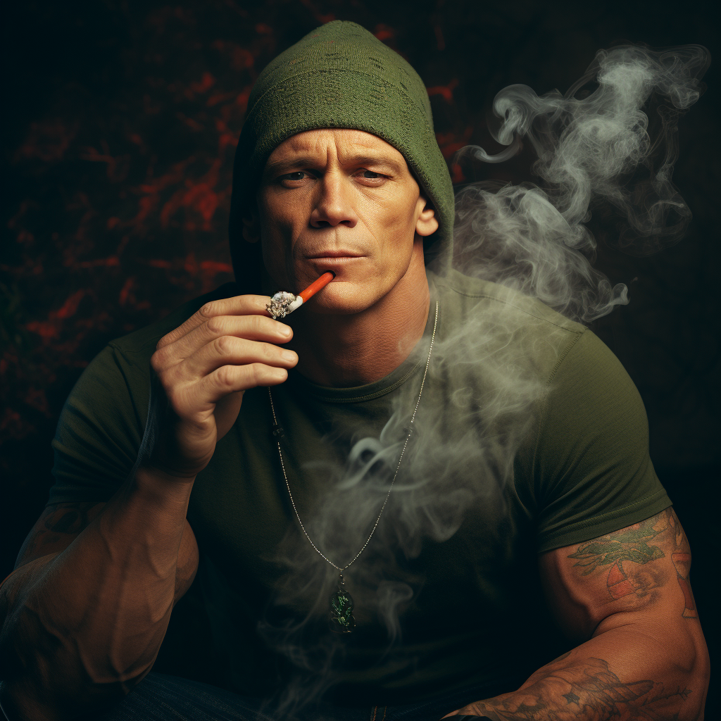 John Cena smoking weed photo