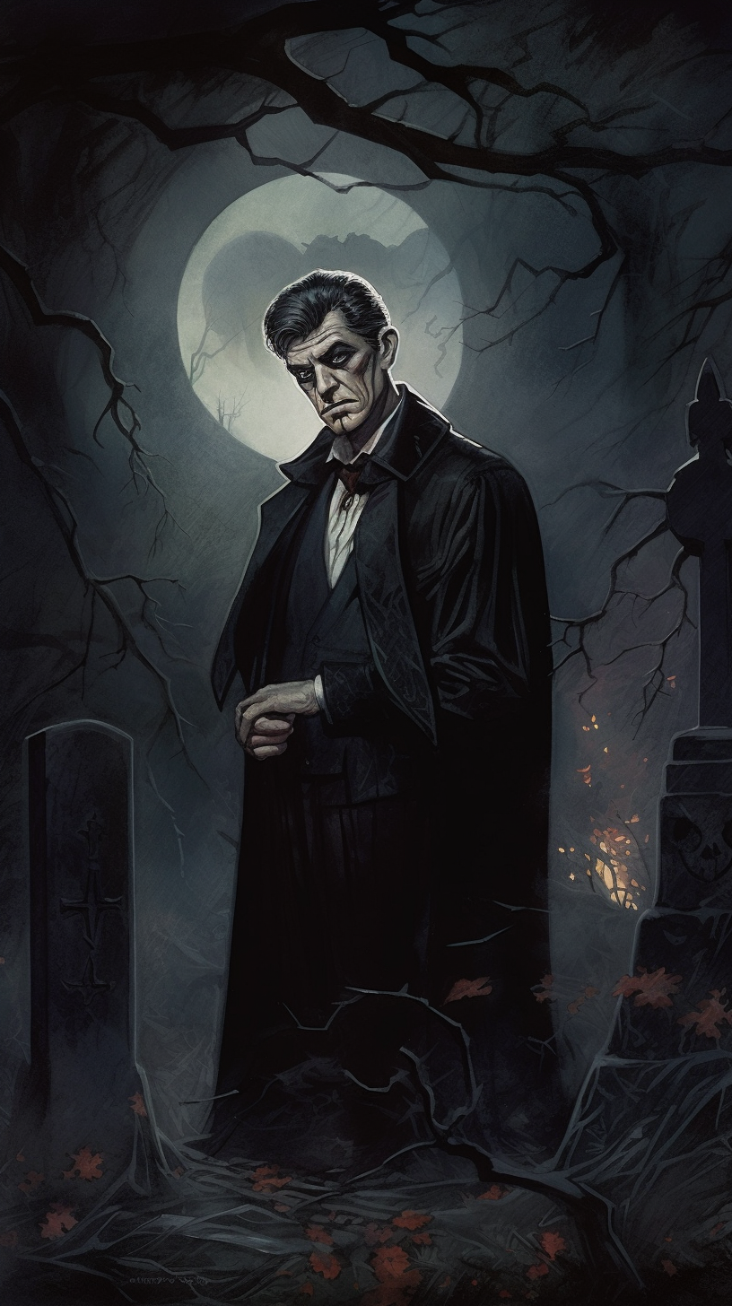 Dark fantasy art: John F Kennedy vampire illustration