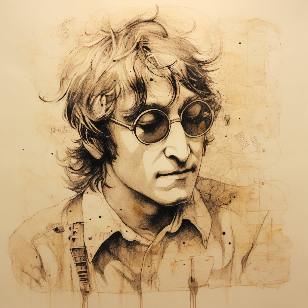 Pencil Doodling by John Lennon composing Imagine