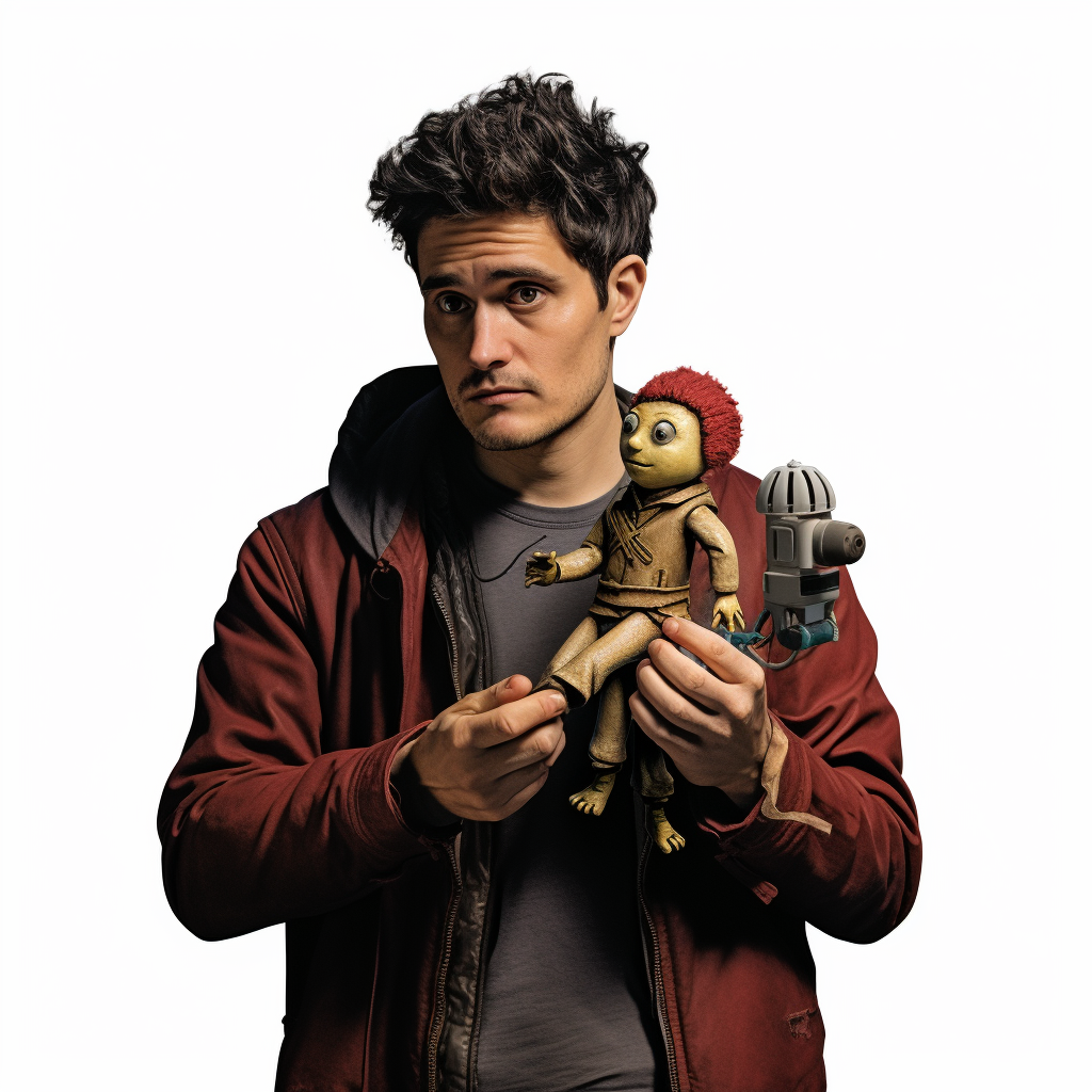 John Mayer playing with puppet controller