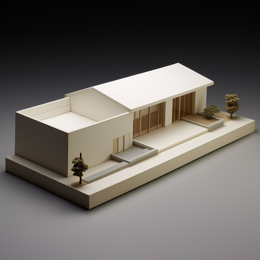 Simple architectural house model in John Pawson style