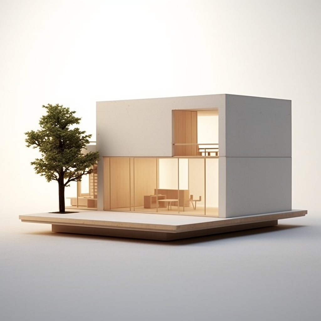 Architectural model of a John Pawson style house