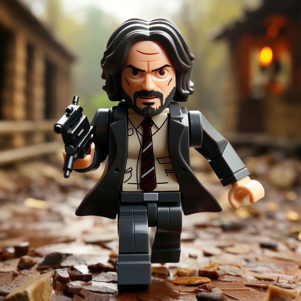 Action-packed John Wick chasing with pistol