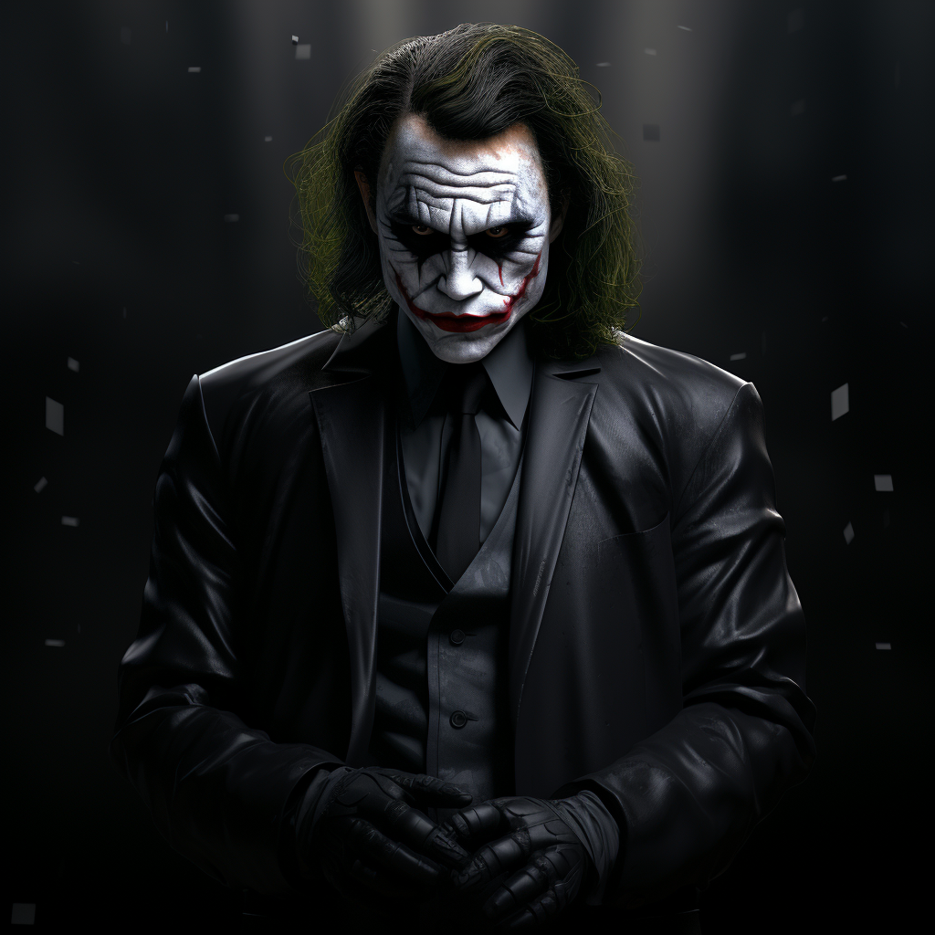 Joker character in black clothes