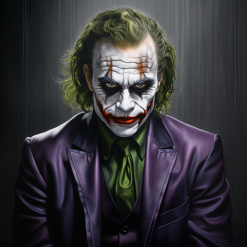 Hyper realistic cinematic image of the Joker