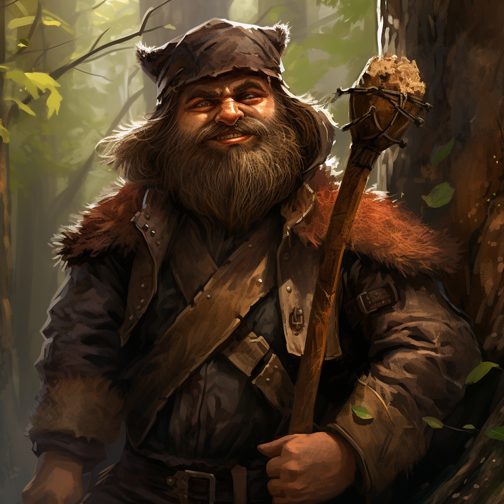 Jolly Woodsman Raccoon Skin Cap Axe