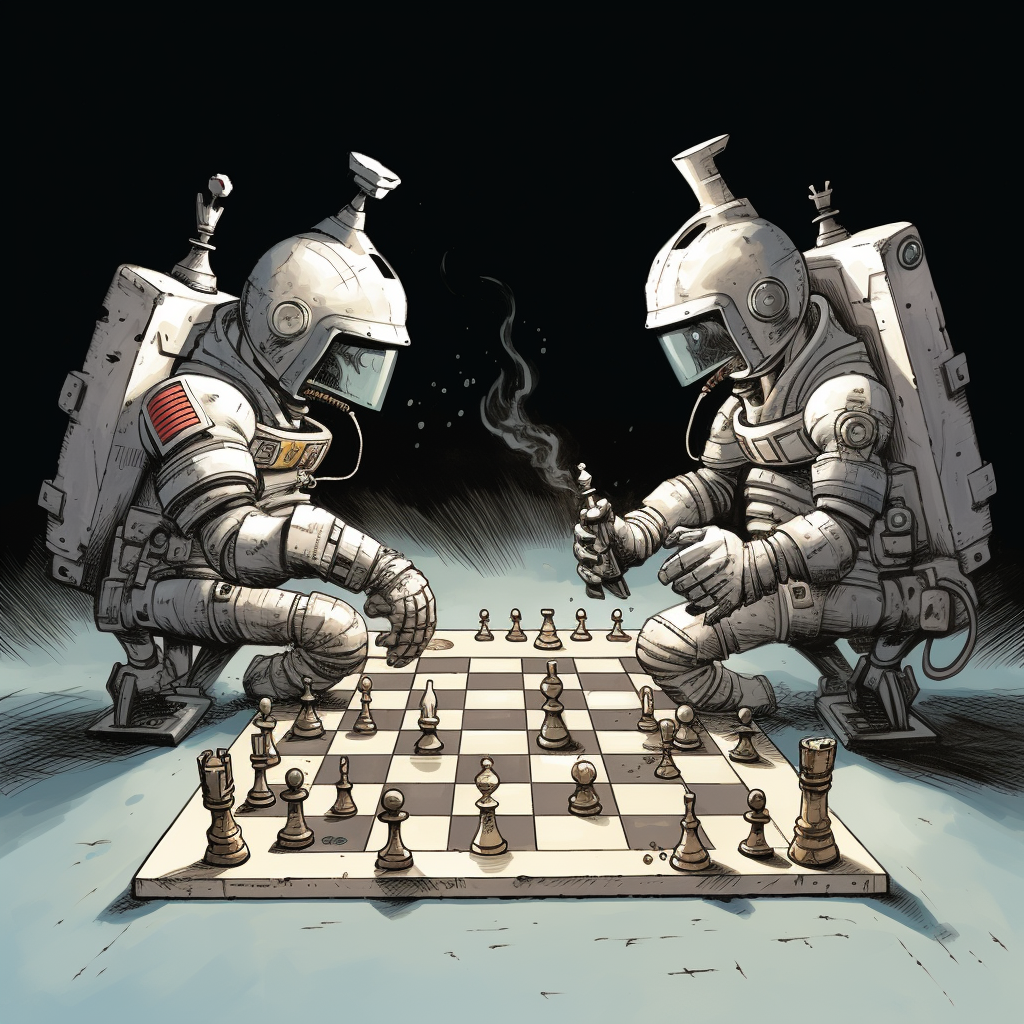 Aliens playing chess in space