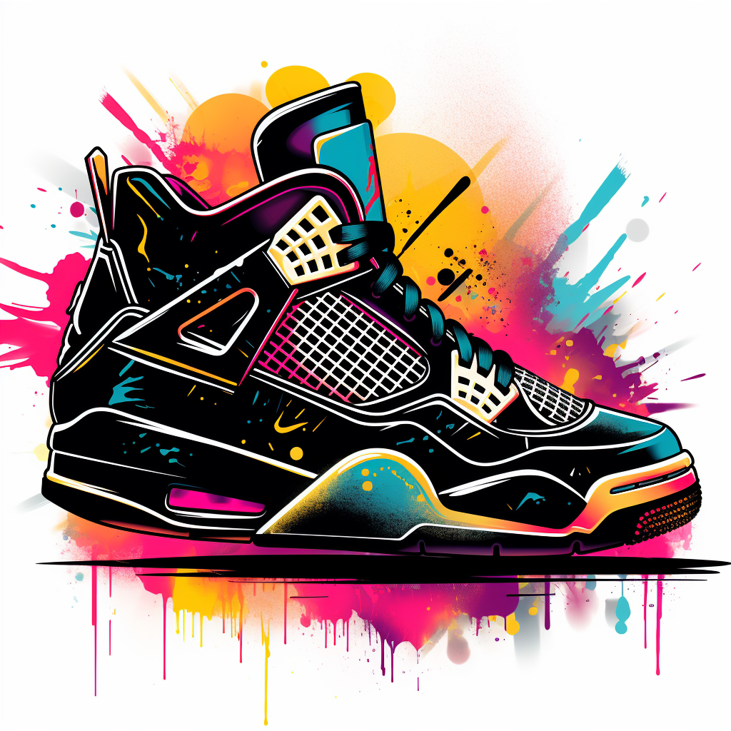 Vibrant Jordan 4 Thunder Silhouette