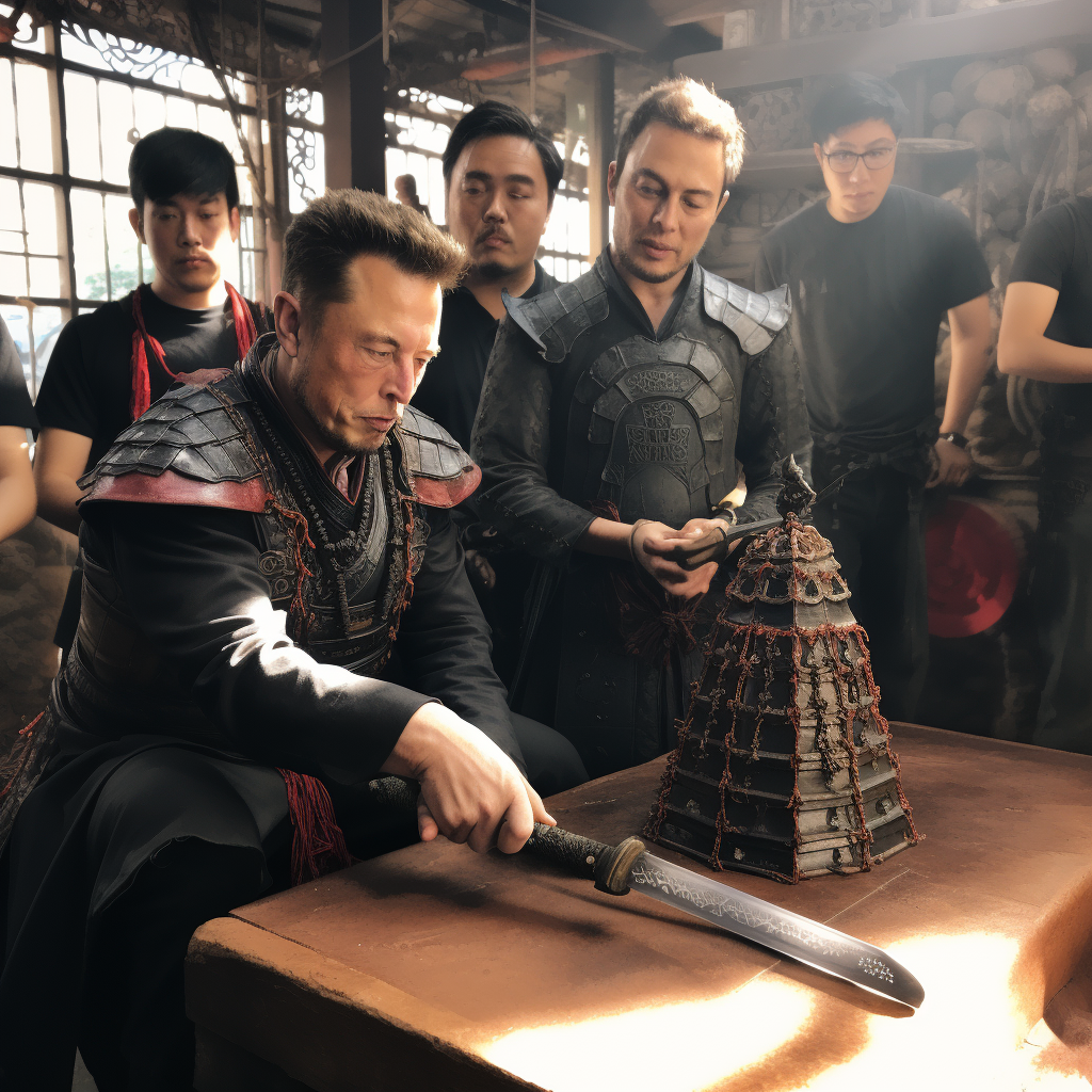 Jordan Peterson forging a katana