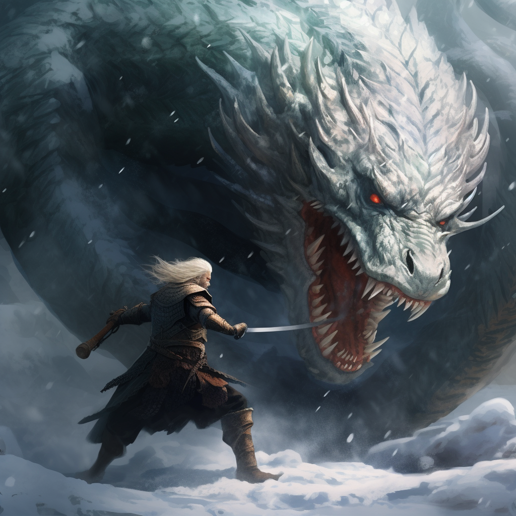 Jormungandr and Fenris in epic battle