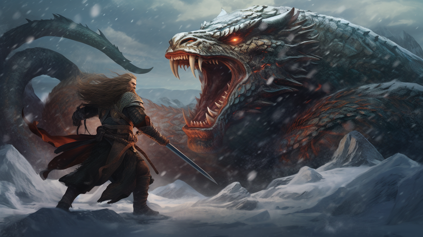 Epic Battle between Jormungandr and Loki