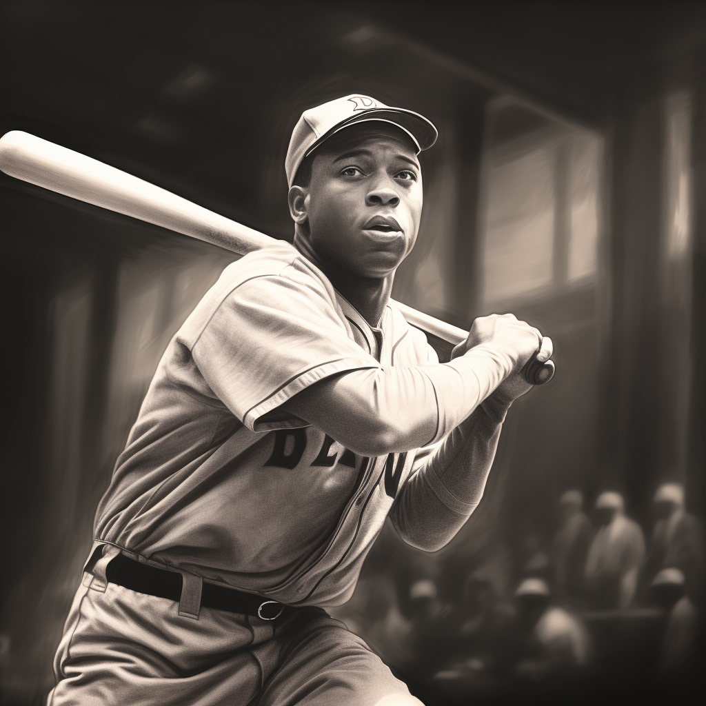 Josh Gibson Swinging Homeroomroom - Black and White Photo