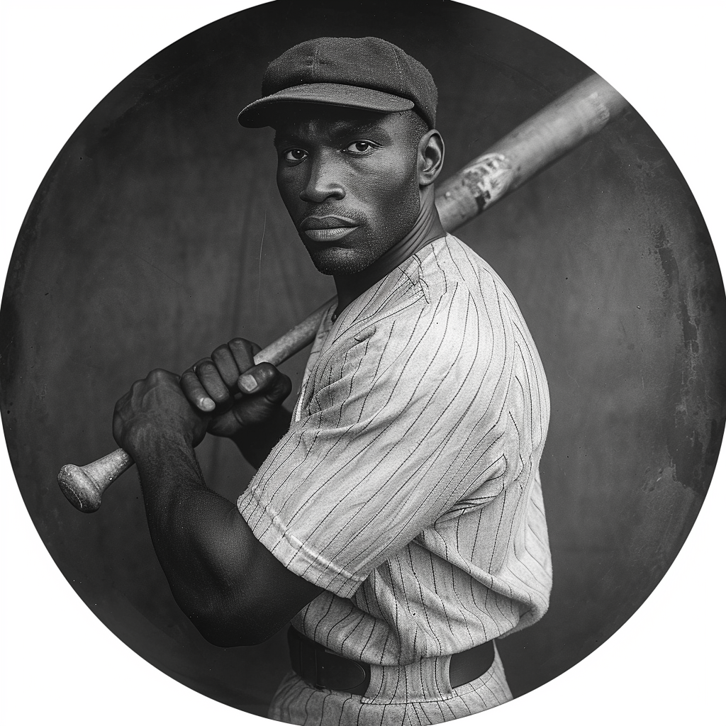 Josh Gibson with Baseball Bat