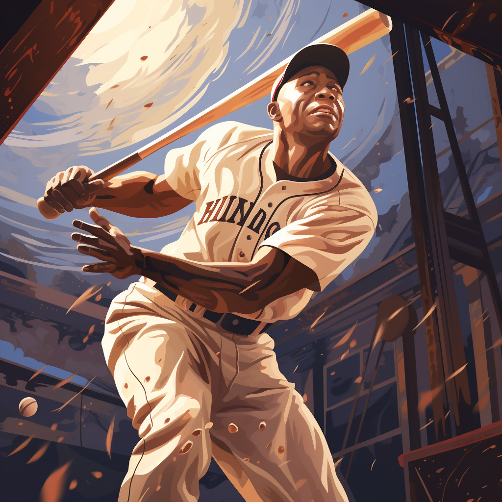 Josh Gibson Swinging Homerun