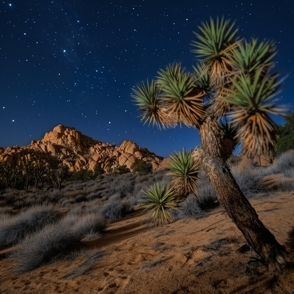 Joshua Tree Night Rocky Formation