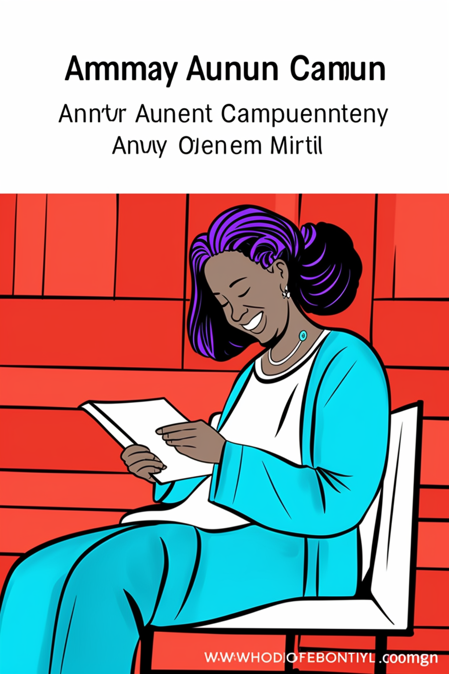 Coloring page of happy woman reading a book