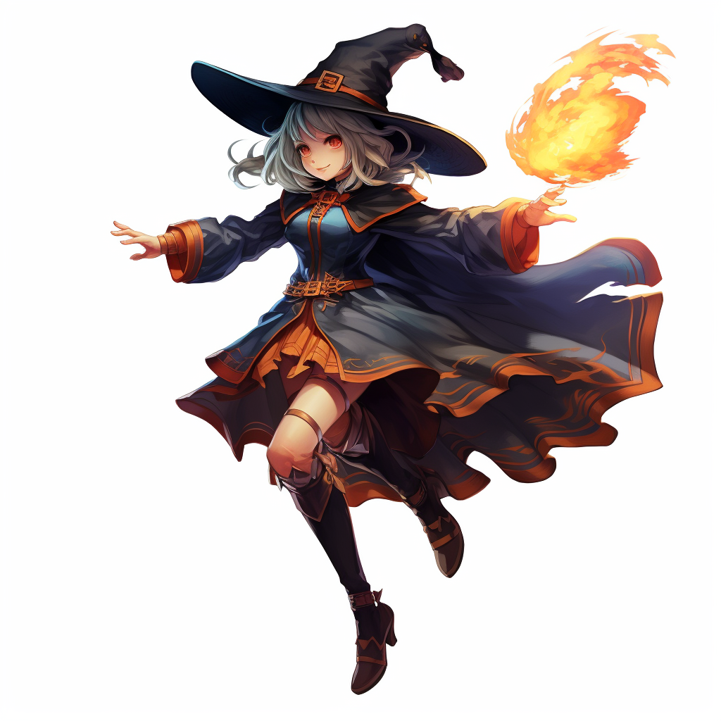 JRPG Female Enemy Witch Floating Magic