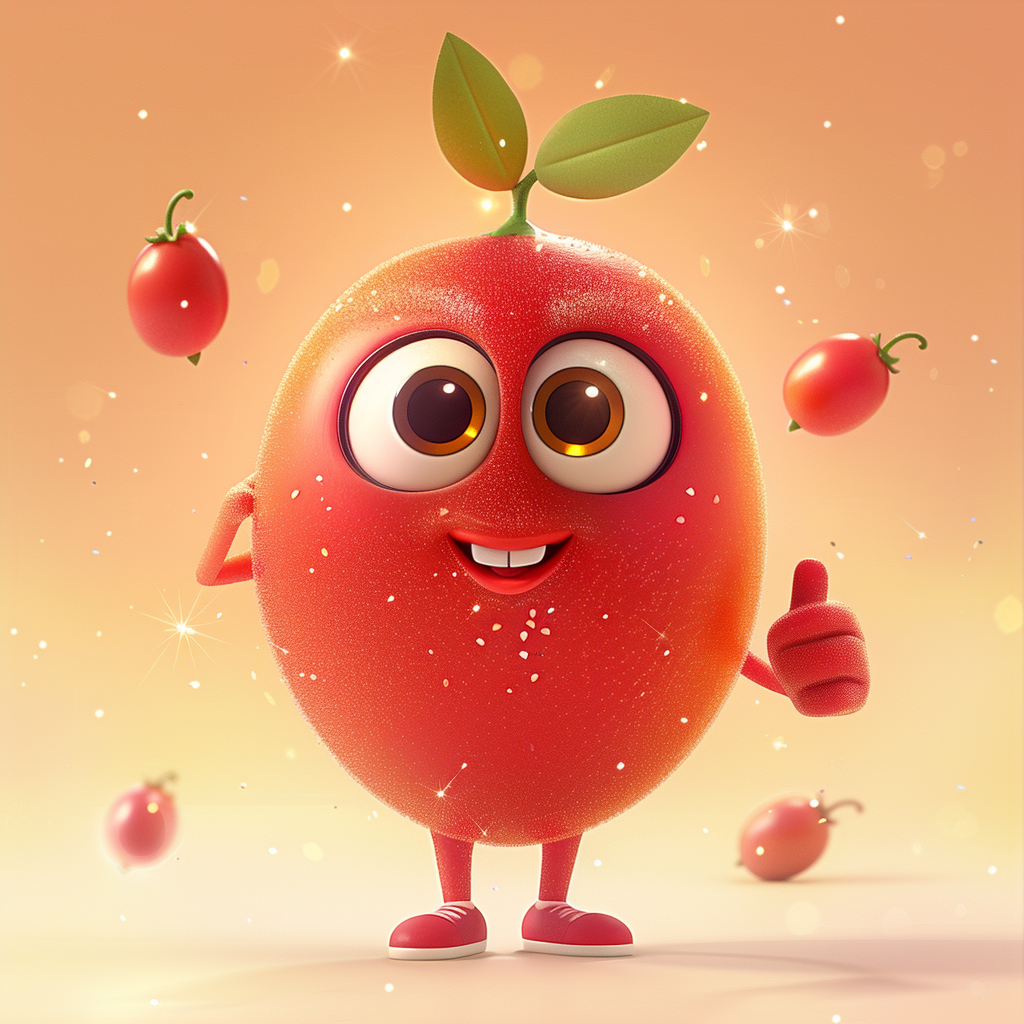 cute jujube fruit character smiling